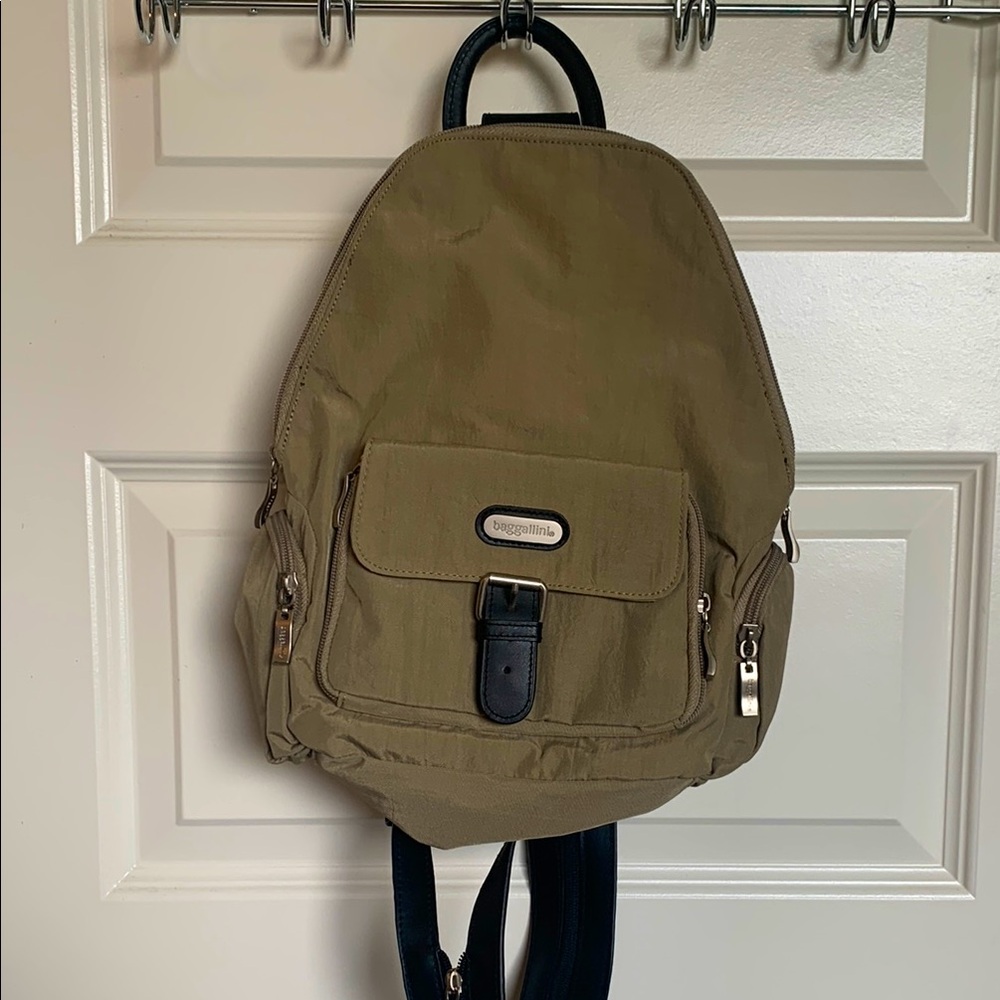Baggallini Army Green Mini Backpack Durable Everyday Bag